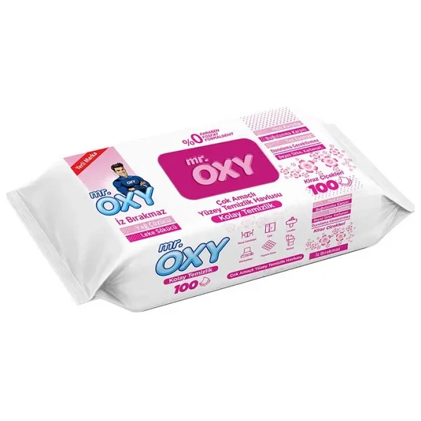 Mr. Oxy Kiraz Çiçekleri Yüzey Temizlik Havlusu 100 Yaprak - Görsel 2