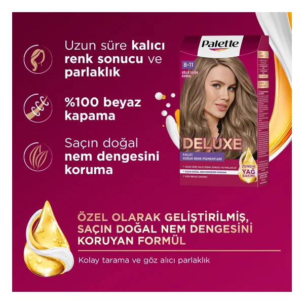 Palette Deluxe 8.11 Küllü Kumral Saç Boyası - Görsel 6