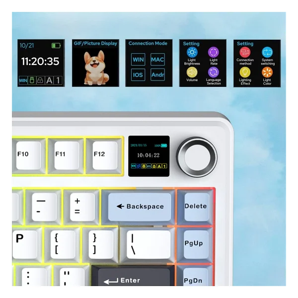 Aula F75 Max Lacivert RGB %75 Tkl Reaper Switch Kablolu/Kablosuz Mekanik Oyuncu Klavyesi - Görsel 2