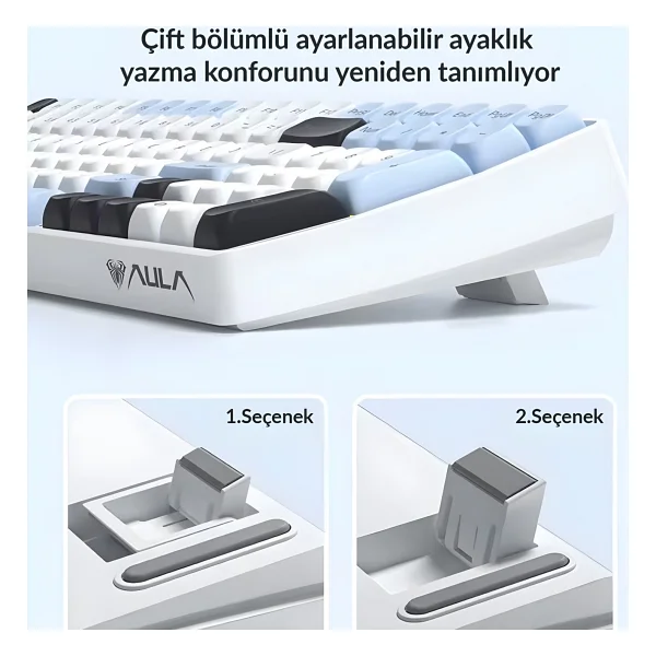 Aula S100 Pro Brown Switch Kablolu/Kablosuz Mekanik Oyuncu Klavyesi - Görsel 5