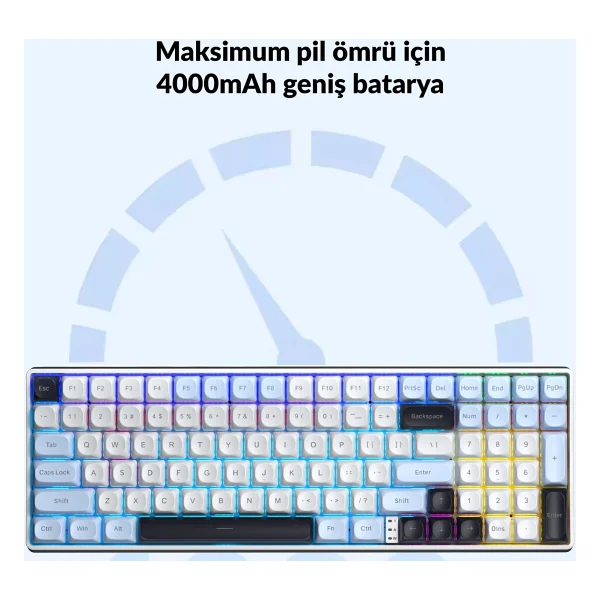 Aula S100 Pro Brown Switch Kablolu/Kablosuz Mekanik Oyuncu Klavyesi - Görsel 2