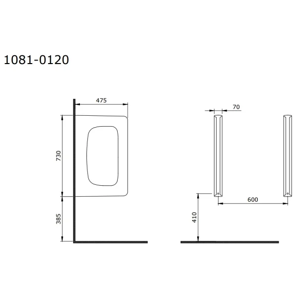 Bocchi Tao Arch 1081-026-0120 Mat Sarı Pisuvar Ara Bölme - Görsel 2