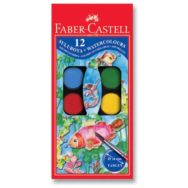 Faber Castell Sulu Boya 12 Li Küçük - 2 Adet - Çok Renkli - Görsel 2