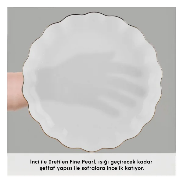 Karaca Fine Pearl Extra Shell Gold 55 Parça 12 Kişilik Yemek Takımı - Görsel 6