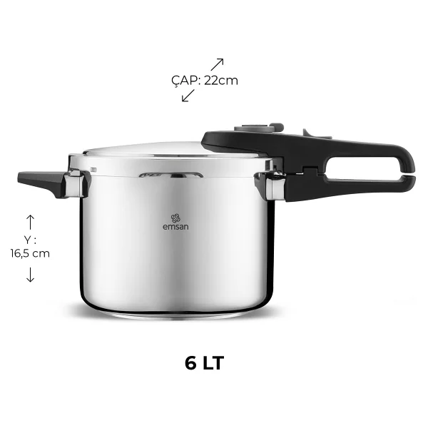 Emsan Fast Cooker Çift Emniyetli 6 Lt Düdüklü Tencere - Görsel 8