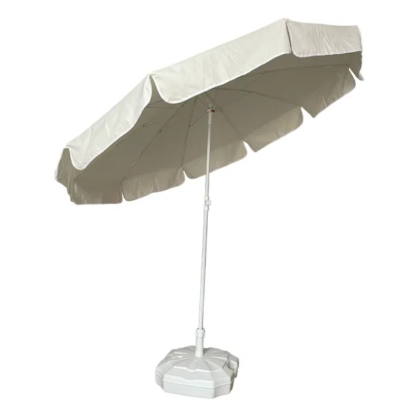 Kalın Polyester Kumaşlı 10 Telli Balkon Ve Plaj Şemsiyesi, Gri Renk - Seçenek 1 - Görsel 3