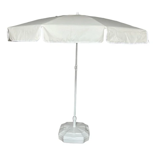 Kalın Polyester Kumaşlı 10 Telli Balkon Ve Plaj Şemsiyesi, Gri Renk - Seçenek 1 - Görsel 4