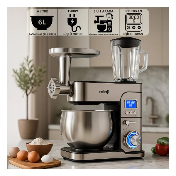 Mioji Mio MX10 1500 W 6 lt Stand Mikser - Görsel 7