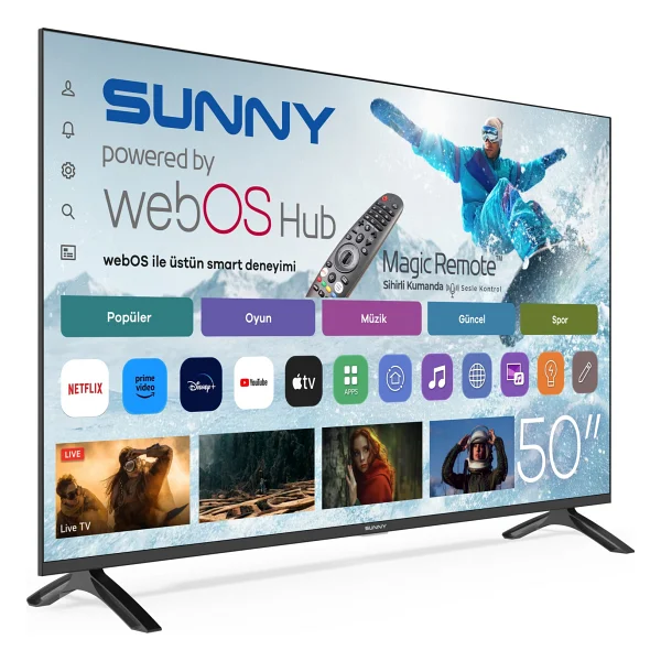 Sunny Sn50fmn252 4K Ultra HD 50" 127 Ekran Uydu Alıcılı Webos Smart LED TV - Görsel 2