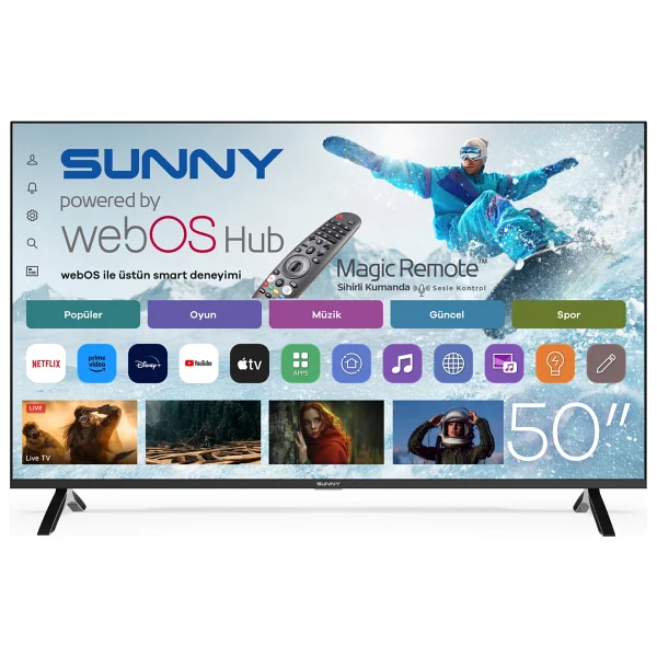 Sunny Sn65fmn252 Frameless 4K Ultra HD 65" 165 Ekran Uydu Alıcılı Webos Smart LED TV - Görsel 9