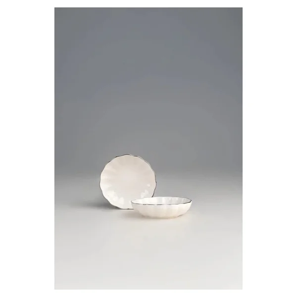 Kütahya Porselen Bone Luz Platin Fileli 8 Cm 6'lı Kase - Görsel 3