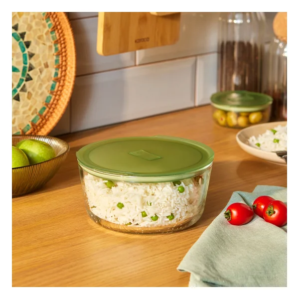 Karaca Green 1650 Ml Yuvarlak Cam Saklama Kabı - Görsel 2