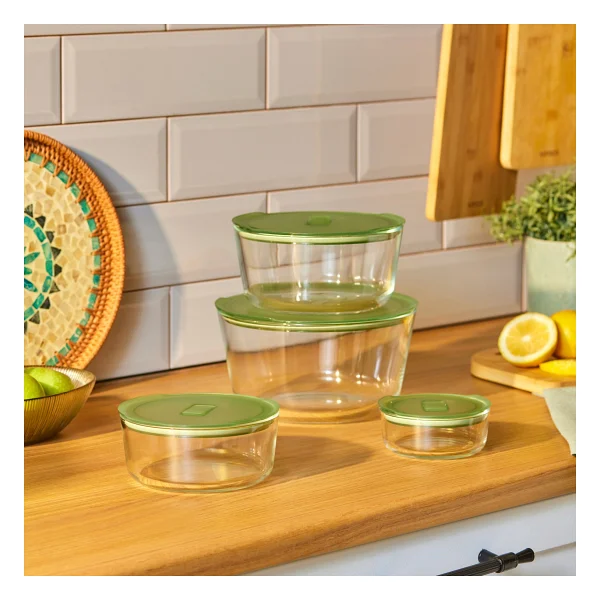 Karaca Green 1650 Ml Yuvarlak Cam Saklama Kabı - Görsel 4