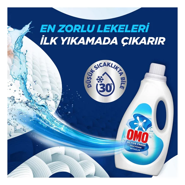 Omo Active Fresh Cold Power Beyazlar İçin Sıvı Deterjan 1.5 Lt - Görsel 3