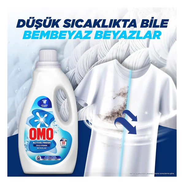 Omo Active Fresh Cold Power Beyazlar İçin Sıvı Deterjan 1.5 Lt - Görsel 4
