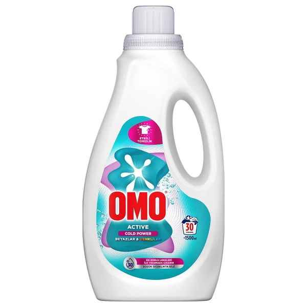 Omo Active Cold Power Beyazlar Ve Renkliler İçin Sıvı Deterjan 1.5 Lt - Görsel 2