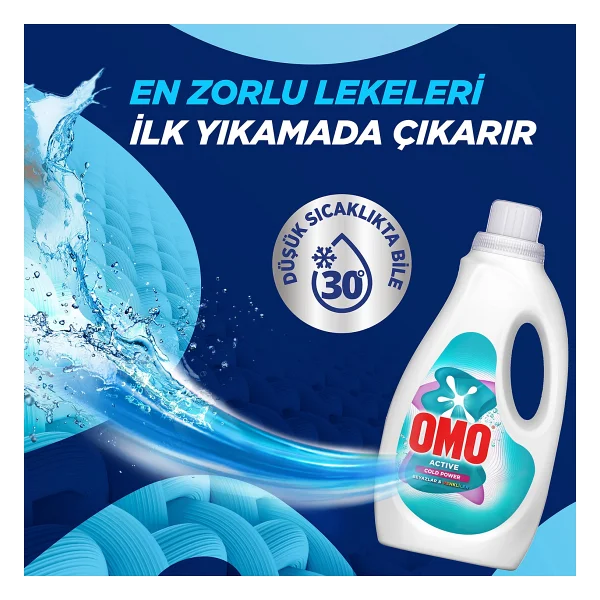 Omo Active Cold Power Beyazlar Ve Renkliler İçin Sıvı Deterjan 1.5 Lt - Görsel 3