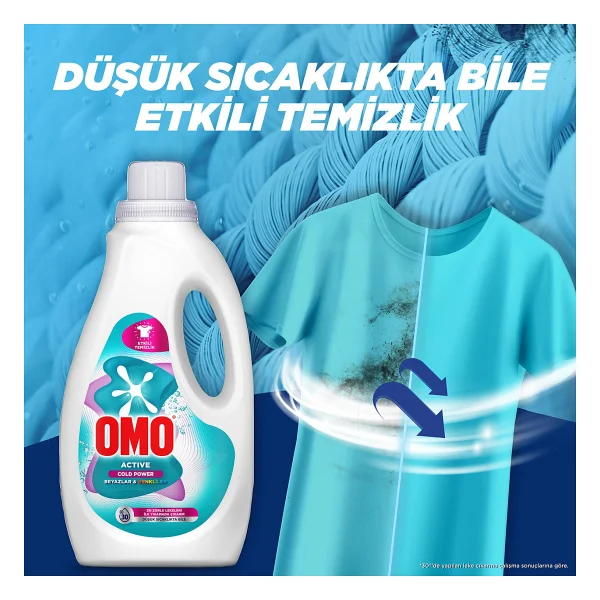 Omo Active Cold Power Beyazlar Ve Renkliler İçin Sıvı Deterjan 1.5 Lt - Görsel 4