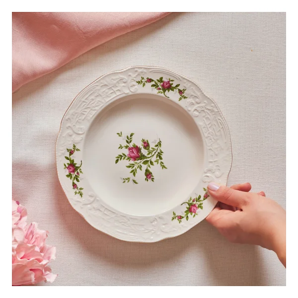 Karaca Vintage Rose 22 Cm Çukur Tabak - Görsel 5