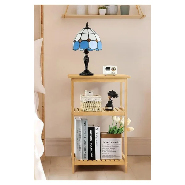 Digithome Bambu 3 Raflı Komodin Yan Sehpa Yan Sehpa Düzenleyici Orta Sehpa Db-0024 - Görsel 5