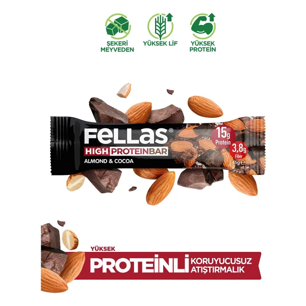 Fellas Bademli Ve Kakaolu 45 Gr 12'li Paket Meyve Barı - Görsel 9