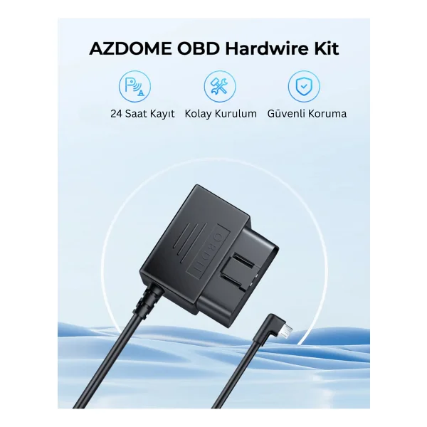 Azdome Obd Hardwire Kit Type-C Port - Park Modu Destekli, 12v-24v Araç Güç Adaptörü (M300, M550, M660, V600 - Görsel 3