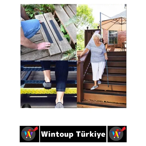 Ultra Güçlü Yapışkan Isg Iş Yeri Ev Depo Kaygan Zemin Merdiven Siyah Kaydırmaz Bant 50 Mm X 25 Metre - Görsel 2