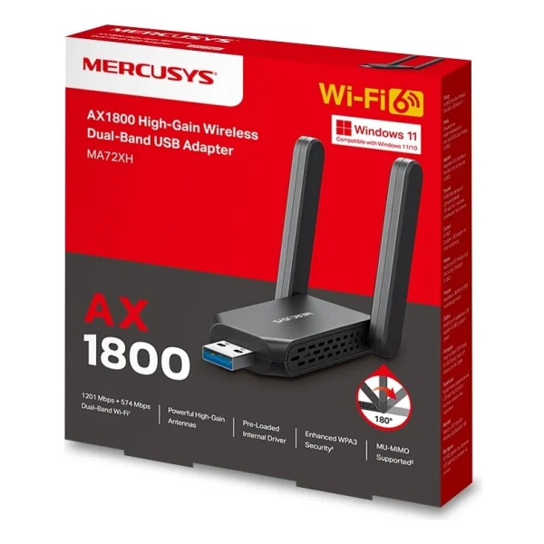 Mercusys Ma72xh 1800 Mbps Kablosuz Ağ Adaptörü - Görsel 4