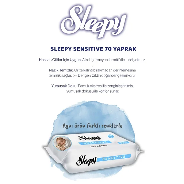 Sleepy Sensitive 70 Yaprak Islak Mendil - Görsel 2