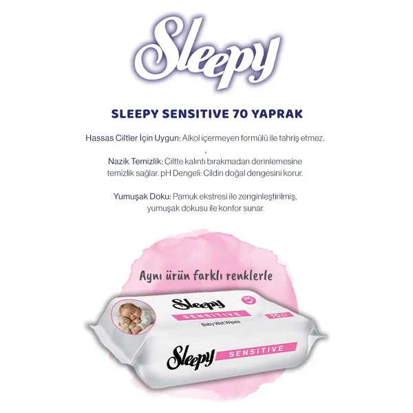 Sleepy Sensitive 70 Yaprak Islak Mendil - Görsel 3