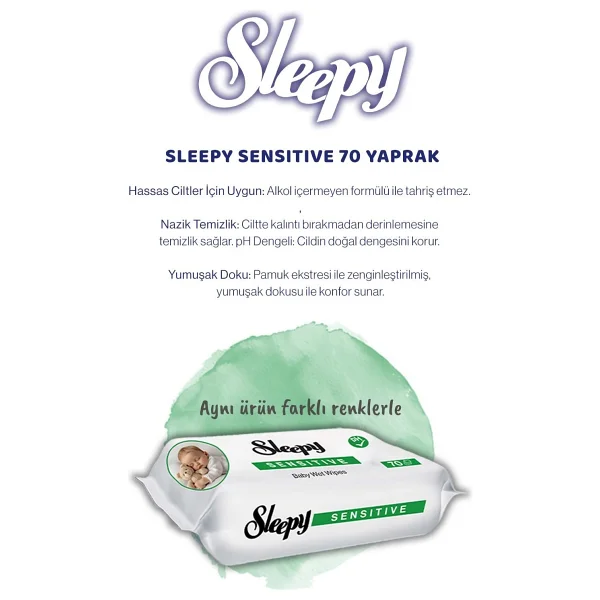 Sleepy Sensitive 70 Yaprak Islak Mendil - Görsel 4