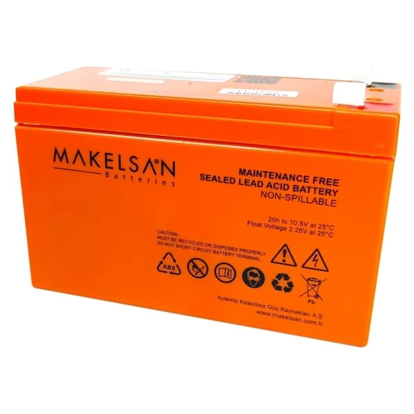Makelsan 12v 9ah, Bakımsız, Kuru Akü. Ups İçin Uygundur. - Görsel 9