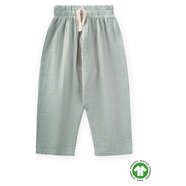 Cigit Organic Beli Fırfırlı Geniş Kesim Müslin Pantolon 1-8 Yaş Bakır - 12 - 18 Ay - Görsel 6