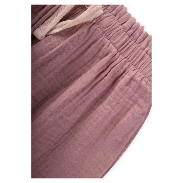 Cigit Organic Beli Fırfırlı Geniş Kesim Müslin Pantolon 1-8 Yaş Bakır - 12 - 18 Ay - Görsel 3