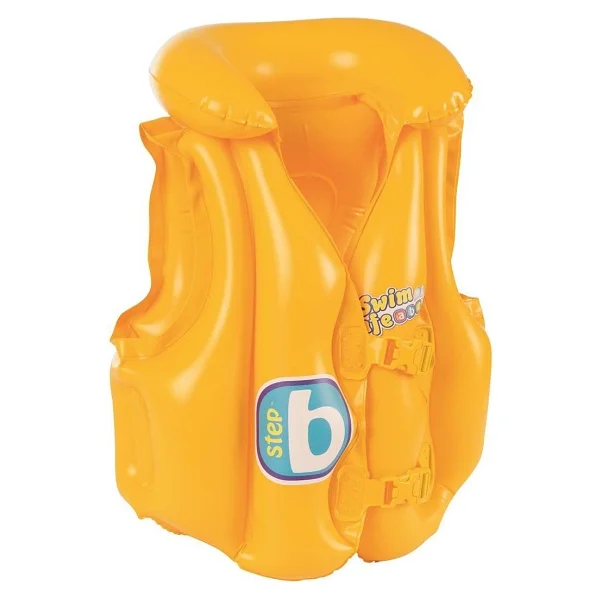 Bestway Sarı Can Yeleği 3+ Yaş Çocuk 51x46 Cm Şişme Yaka Çift Kopçalı Güvenli Tasarım - Görsel 2