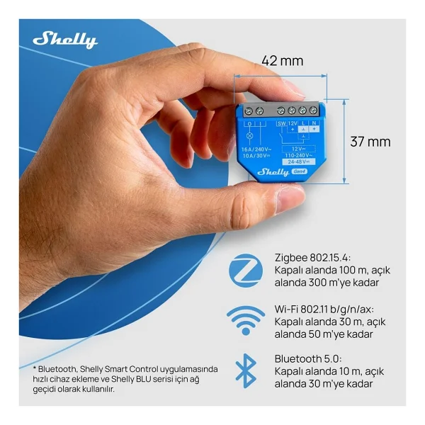 Shelly 1 Gen4 Wi-Fi Akıllı Röle - Görsel 3