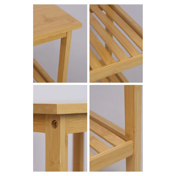 Digithome Bambu 3 Raflı Komodin Yan Sehpa Yan Sehpa Düzenleyici Orta Sehpa Db-0024 - Görsel 6