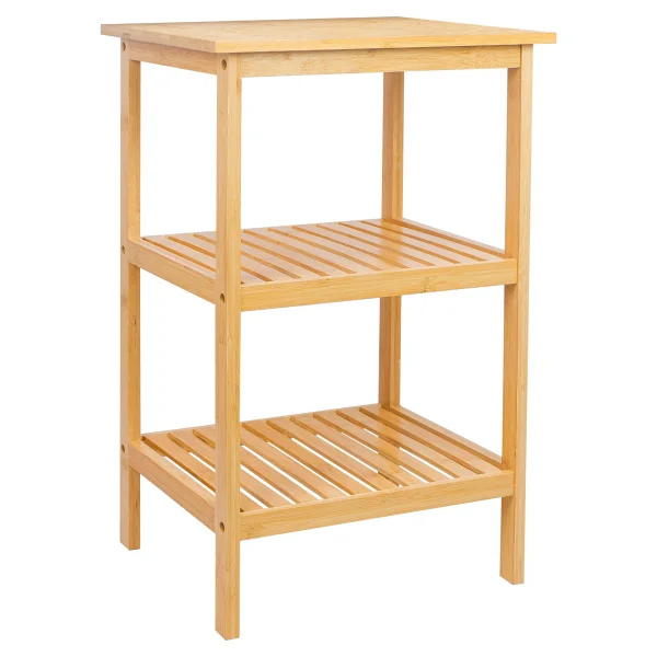 Digithome Bambu 3 Raflı Komodin Yan Sehpa Yan Sehpa Düzenleyici Orta Sehpa Db-0024 - Görsel 7