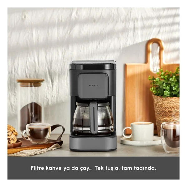Karaca Just Coffee Aroma 2 In 1 Filtre Kahve Makinesi 750 Ml Gri Paslanmaz Çelik Özellikli - Görsel 3