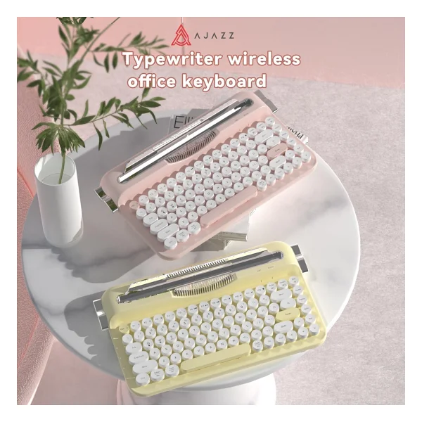 Ajazz AF84 TKL Pembe Kablosuz Klavye - Görsel 4