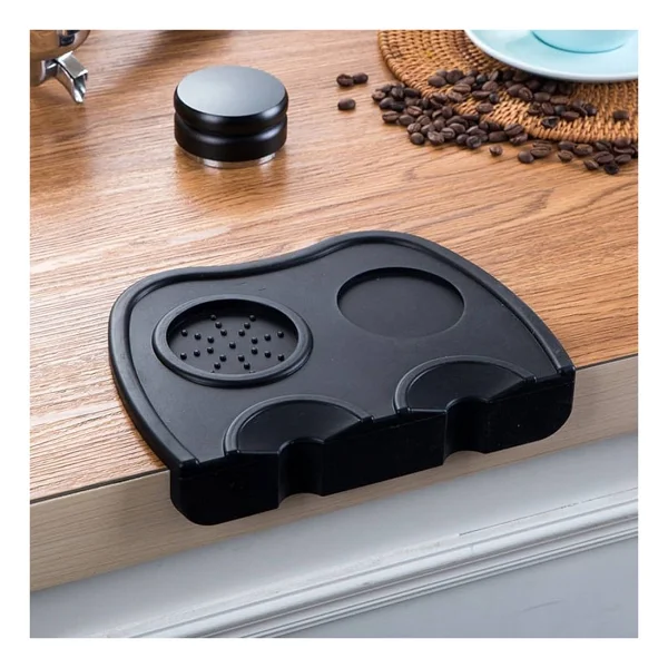 Vestron Silikon Kahve Tamper Matı Espresso Sıkıştırma Standı Siyah Düz Taban 2li Set Espresso Barista Vct - Görsel 6