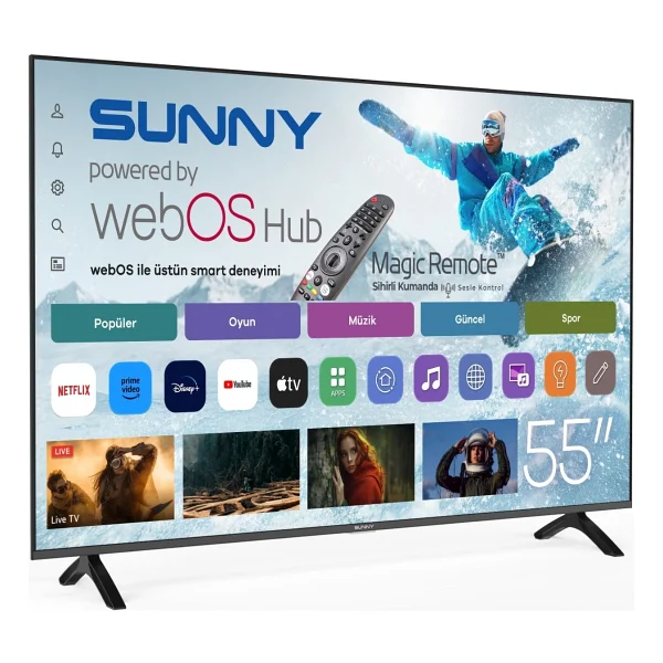 Sunny Sn55fmn252 4K Ultra HD 55" 140 Ekran Uydu Alıcılı Webos Smart LED TV - Görsel 2