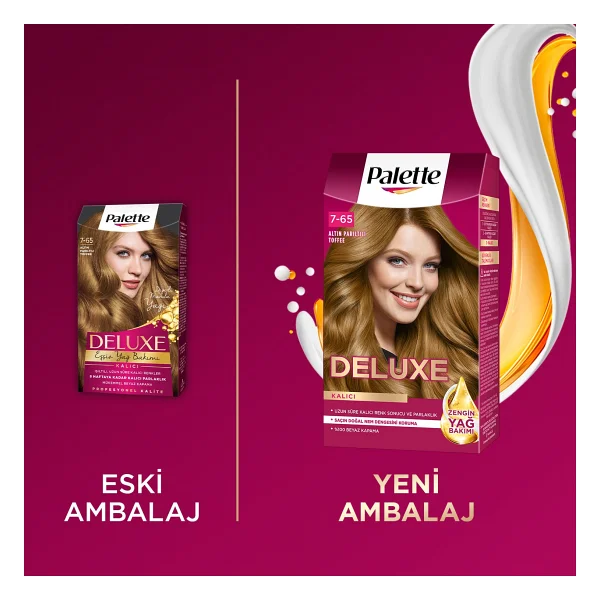 Palette Deluxe 7.65 Altın Parıltılı Toffee Saç Boyası - Görsel 5