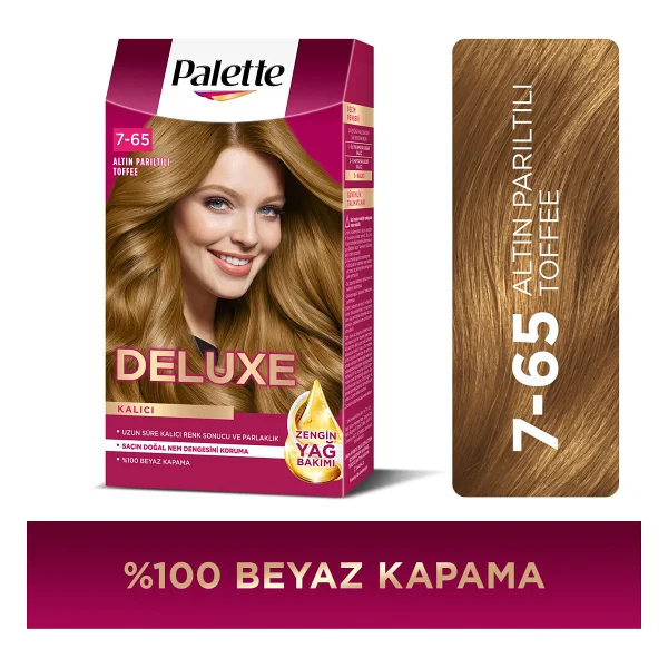 Palette Deluxe 7.65 Altın Parıltılı Toffee Saç Boyası - Görsel 2