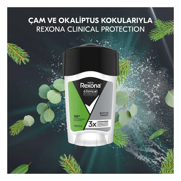 Rexona Men Clinical Protection Active Fresh 45 Ml Erkek Stick Deodorant - Görsel 6