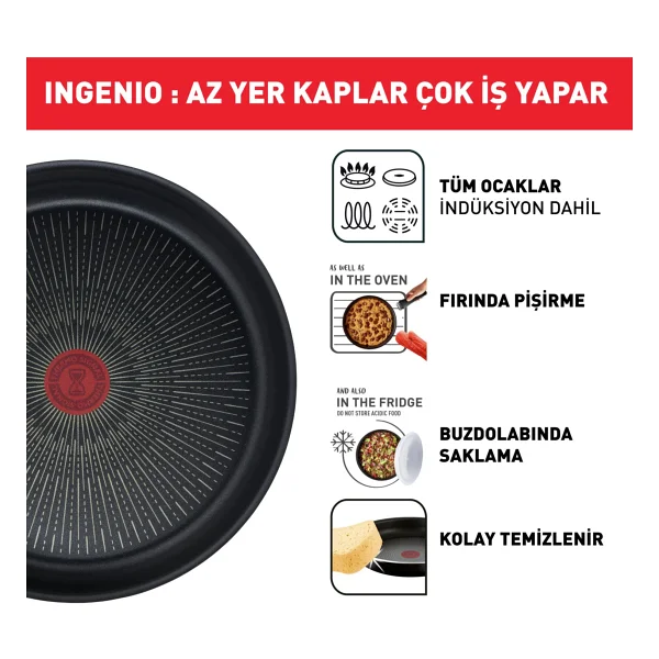 Tefal Ingenio Excellence Titanyum 6x 12 Parça Büyük Tava Tencere Seti - Görsel 6