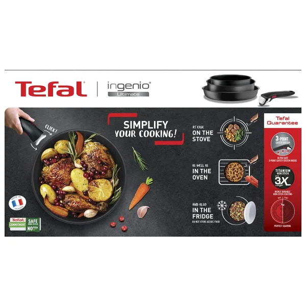 Tefal Ingenio Ultimate Titanyum 3x 12 Parça Büyük Tava Tencere Seti - Görsel 4