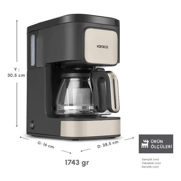 Karaca Just Coffee Aroma 2in1 Çay Ve Filtre Kahve Makinesi - Görsel 2