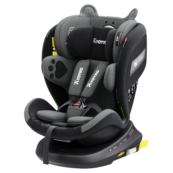 Yoyko Bear 360° Dönebilir Yatabilir Isofix Gri 0-36 Kg Oto Koltuğu - Görsel 6