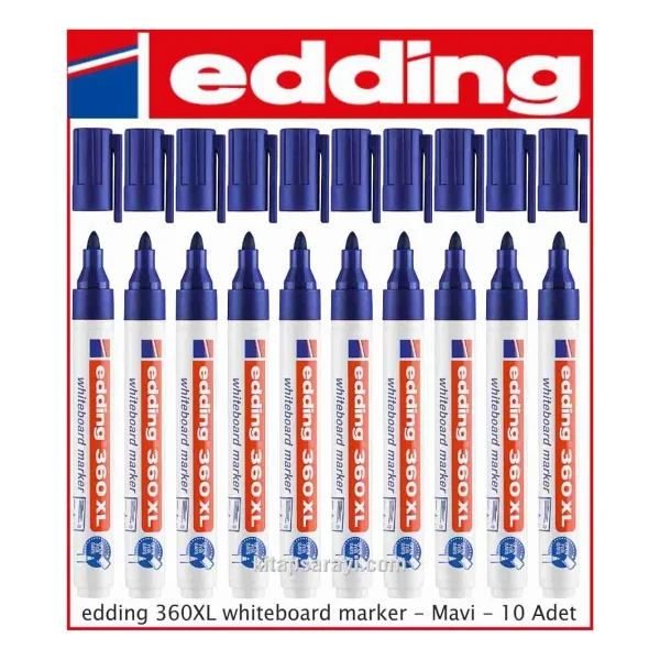 Edding 360 XL 10'lu Siyah Tahta Kalemi - Görsel 4